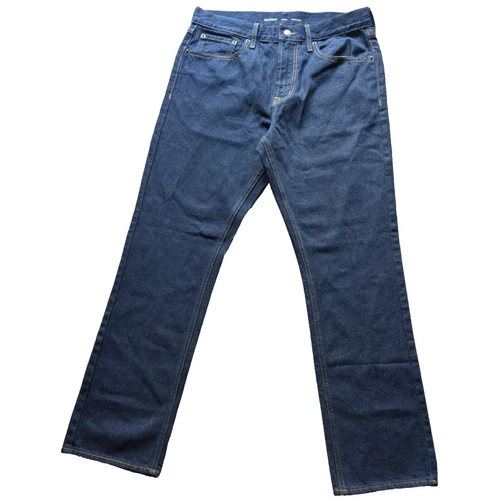Old Navy good bucket rigid Straight dark blue wash 33x32, new with out tags
